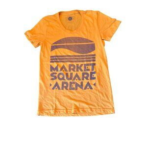 Market Square Arena Indianapolis Pacers Graphic T-Shirt XL Yellow Crew Neck
